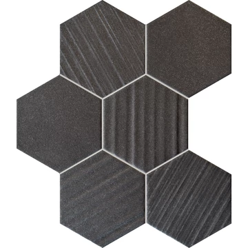 Tubadzin Vertica Hex Black 25,8x32,8 cm mozaik csempe