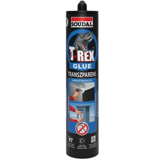 SOUDAL T-REX Glue Transzparens szerelőragasztó (kék) 310gr